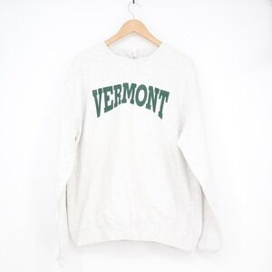 Just Hoods Vermont Graphic Crewneck Sweatshirt Heather Grey XL
